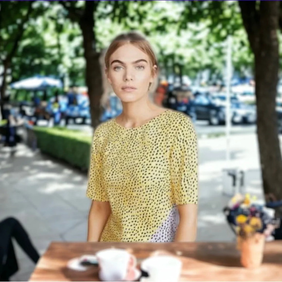 NWT💕 Diane Von Furstenberg Arlow Dress Dot Snake Goldenrodd Multi Size L - Picture 3 of 10